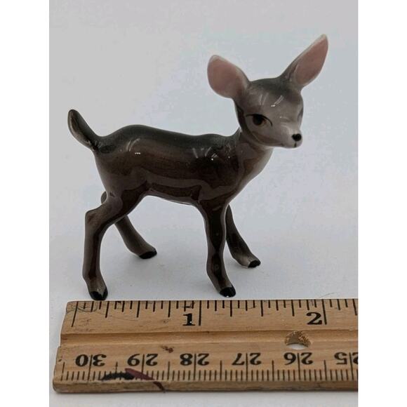 Vintage Japan Ceramic Fawn Deer Figurine Mini Glazed Brown Lefton Style 1950s - Picture 6 of 6